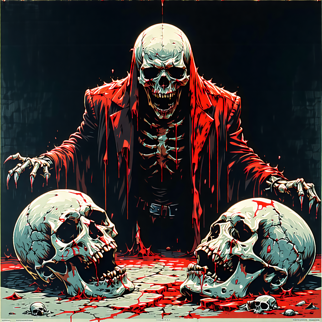 /Users/brian/Desktop/Corpse Poster/Corpse Poster.jpg
Please render this into an epic painting that one would see for an 80's movie